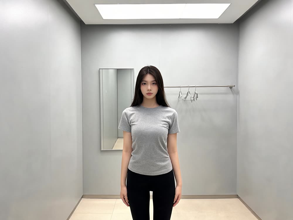 A lookbook shot on the same model.: fitting