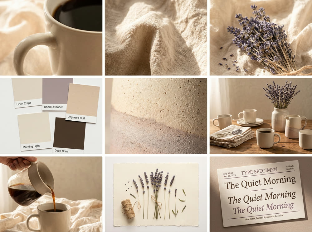 Moodboard from one frame example: moodboard
